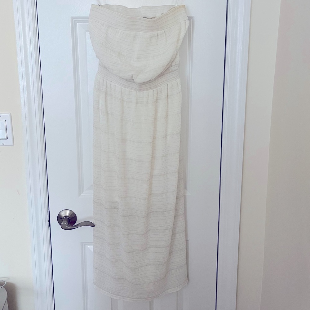 Ali & Jay | White Strapless Midi Dress
